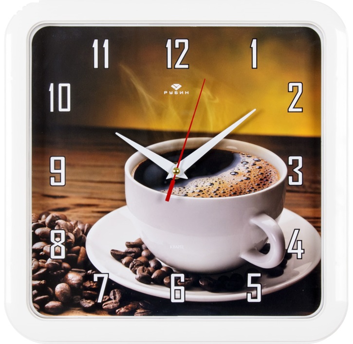 Часы настенные квадрат 29х29см,  "Черный кофе" 7667-64 