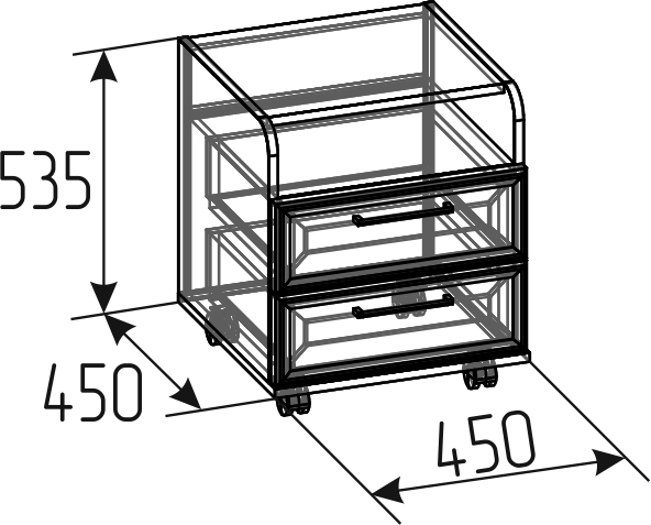 Aurelio 94 Тумба прикроватная Белый-Блеквуд Сатиновый