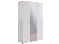 Зефир Шкаф трехдверный 109.02 белое дерево/пудра розовая (эмаль)