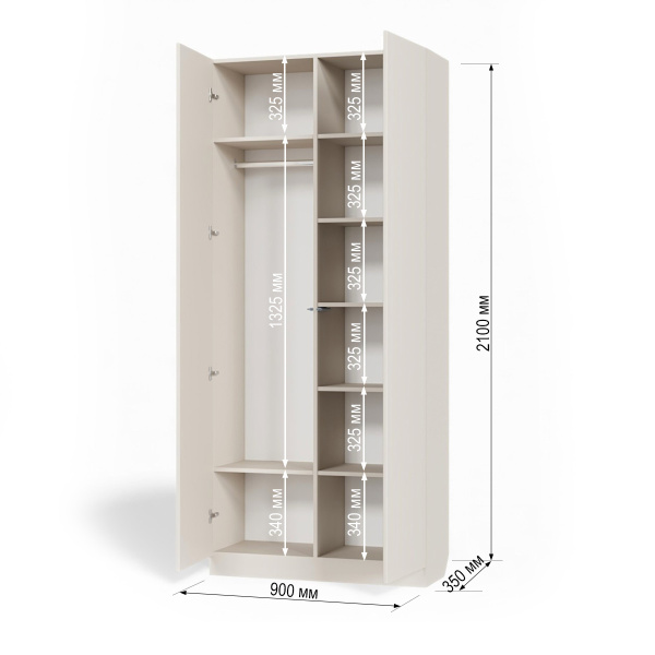 Прихожая Лофт Шкаф (Кашемир)900*350*2100