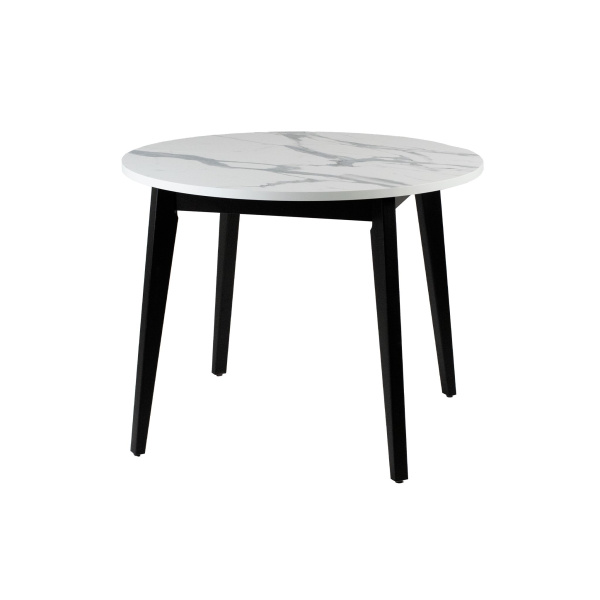 Стол Ориент D980(305),Пластик, мрамор белый, подстолье дерево, эмаль чёрная