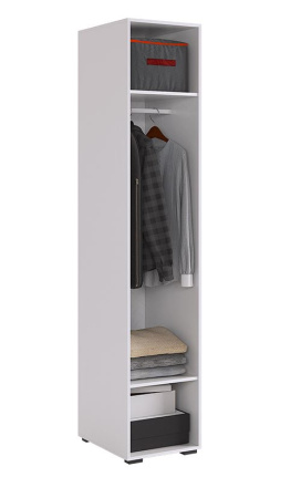 Ева Шкаф 1 дв/100.01/Белое дерево/Белый матовый