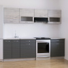 Кухонный гарнитур Румба 5/1 ЯСЕНЬ / ГРАФИТ (столешник, без мойки) 1,8 м
