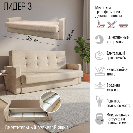 Диван-кровать "Лидер 3"  