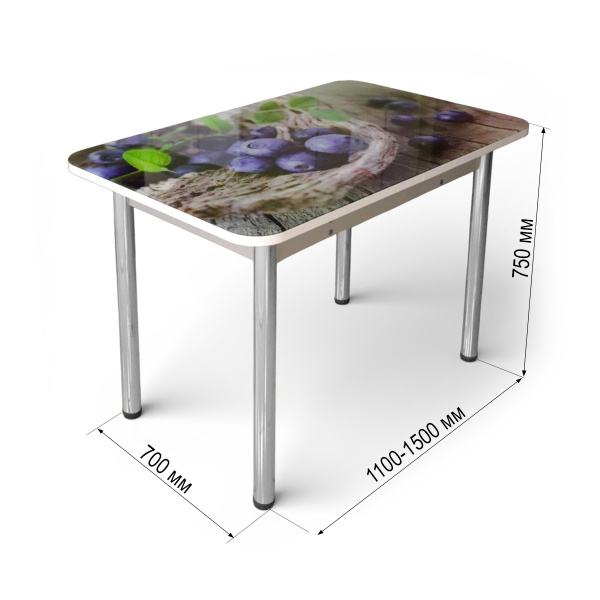 Стол обеденный Фаворит 110(+40)  Черника