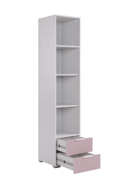 Зефир Шкаф однодверный с ящ 107.03 (белое дерево/пудра розовая (эмаль)