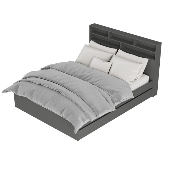 Симпл Кровать КР-17 1600*2000+ настил реечный Графит