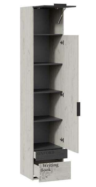 Шкаф комбинированный Оксфорд-2 Дуб крафт белый с рисунком