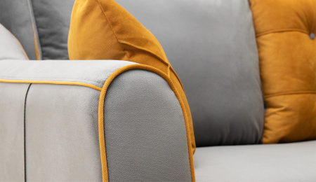 Диван "Френсис" ТД 259 Кварц серый/Амиго еллоу