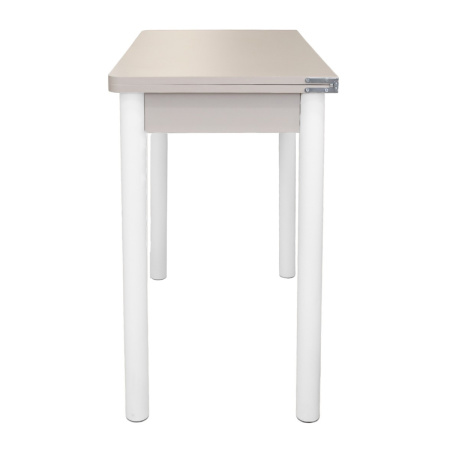 Стол Уют 4 450(+450)*800*750/ ЛДСП Кашемир/Кашемир/опора D50 "труба" белый