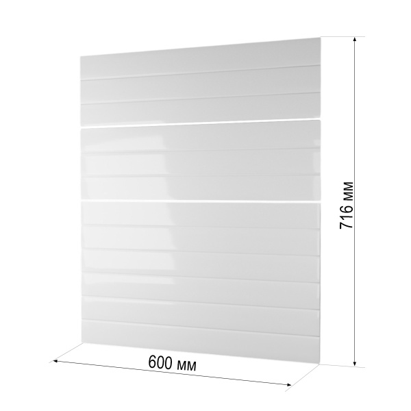 Фасад БЕЛЫЙ ГЛЯНЕЦ 3 ящика 600