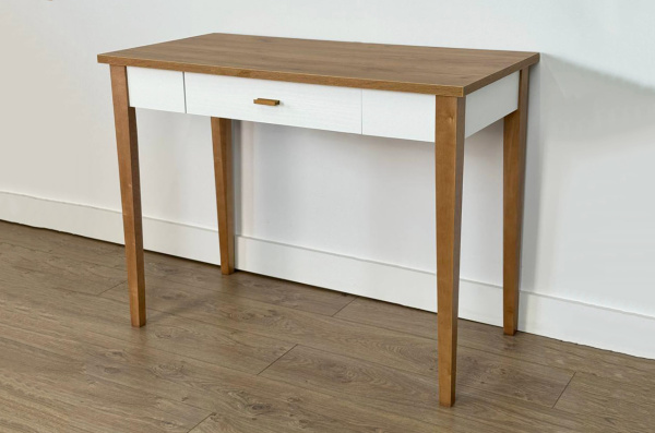 Стол Хюгге, (1000х500х756), (белое дерево/дуб крафт золотой)