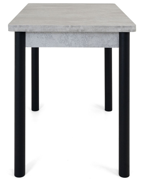 Стол Милан-2 EVO 120х80 (+30+30) Светлый цемент+нога №4 Черный