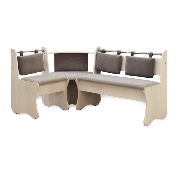 Обеденная группа "Прима", анкор белый,ткань в ассорт.(скамья, стол, табурет)