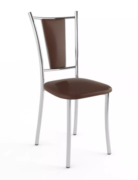 Стул Марсель Стандарт (хром, к/з Коричневый 130)
