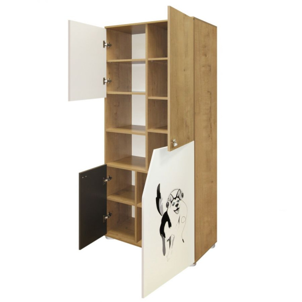 Фрэнд Шкаф общего назначения (Дуб Бунратти/Белый/Скала)