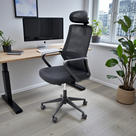 Кресло офисное 8387H-BK ткань YKX-615-1-FX,