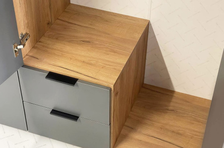 Шкаф 3-х дверный Адам Дуб крафт золотой/Графит