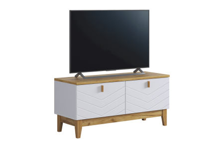 Тумба  Хюгге белое дерево/дуб крафт золотой/белый матовый