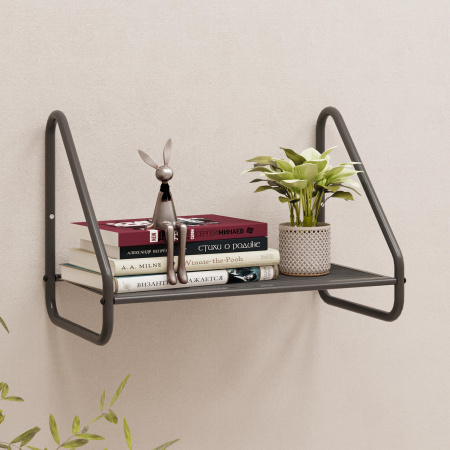 Полка настенная Барселона 11/Графит/450х245 х300