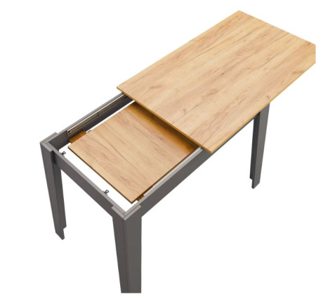 Стол обеденный раздвижной Цезарь (дуб крафт золотой/графит)