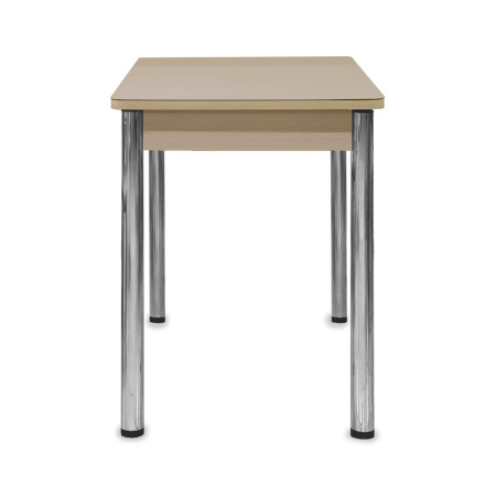 Стол Айсберг-мини СТ,960(1260),ЛДСП Дуб молоч,Стекло Капучино,СОЗВЕЗДИЕ/нога ПРЯМА хром 4