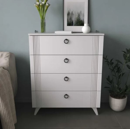 Комод К-42 4 ящ. Моргентау/Белый бриллиант