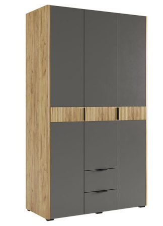 Шкаф 3-х дверный Адам Дуб крафт золотой/Графит