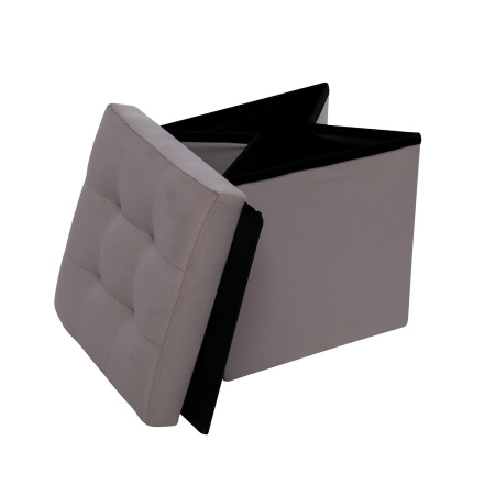 Пуф Leset Плуто складной с крышкой, велюр серый  VELUTTO 08