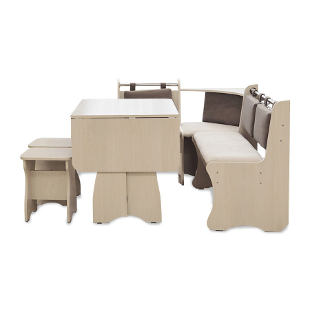 Обеденная группа "Прима", анкор белый,ткань в ассорт.(скамья, стол, табурет)