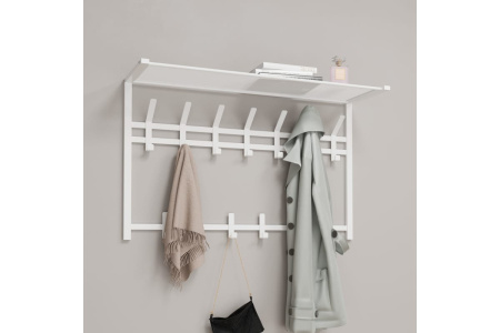Вешалка Торонто 32 с полкой  2-х ярусная металл Белый*885