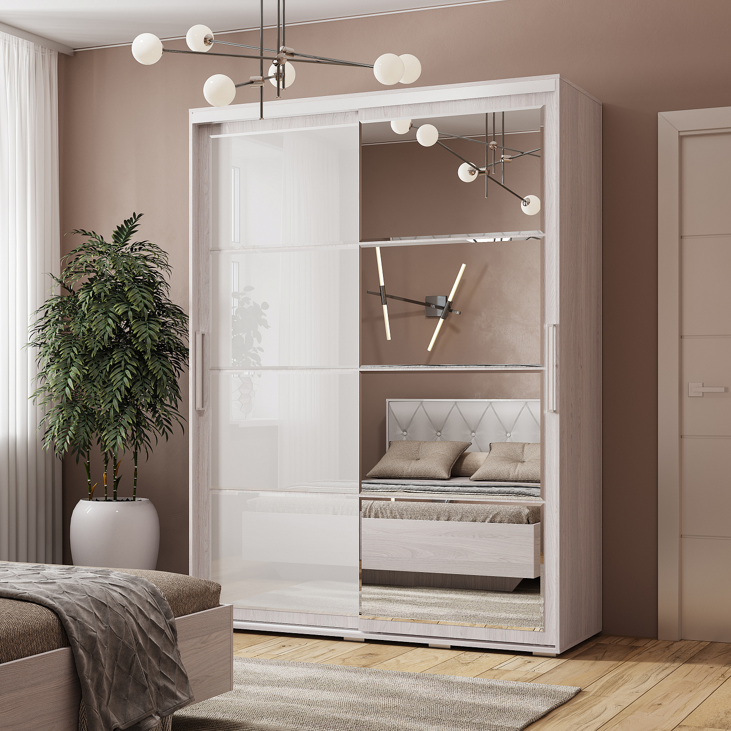 Шкаф-купе Крафт-6 ШКК-06 1602*594*2176 Ясень белый