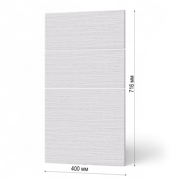 Фасад БЕЛЫЙ СТРАЙП 3 ящика 400