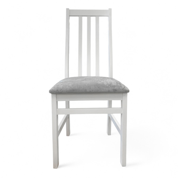 Стул Соло белая эмаль, сиденье Kатания 18 (Светло-грифельный)