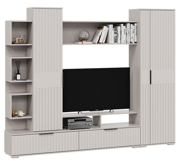 Стенка в гостиную Моника Кашемир/Кашемир Сатин