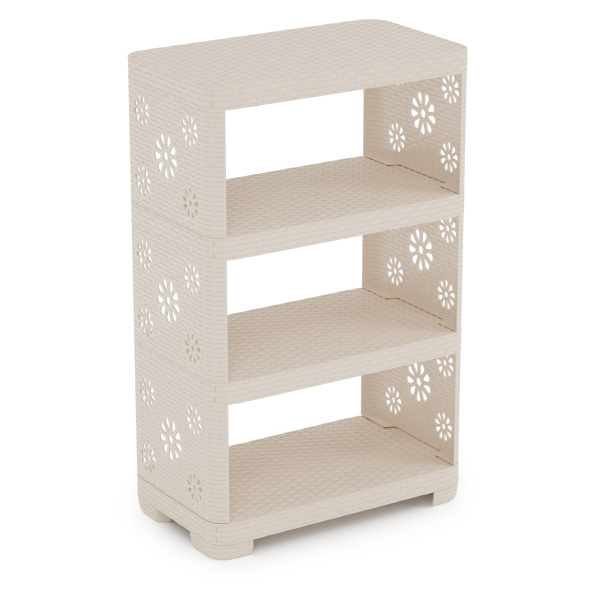 Этажерка Плетенка №2 4-х секц. Слоновая кость