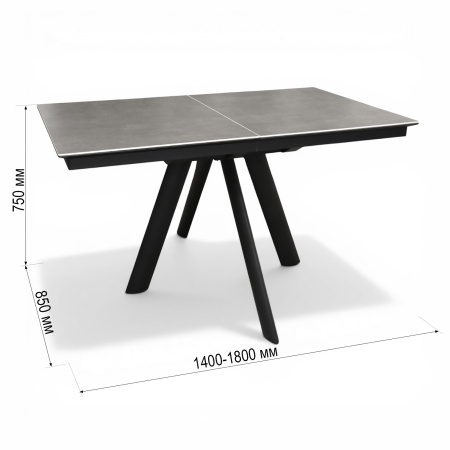 Обеденный стол Киото-1С 140х85 Чёрный/черный