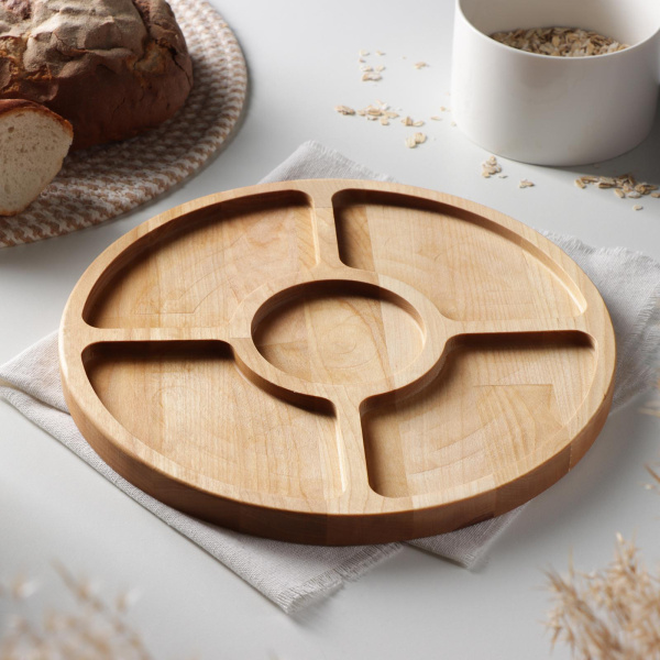 Менажница круглая Доляна, d=27 см, 5 секций 6860742