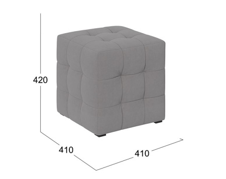 Пуф Тип 1 (Велюр Светло-Серый)