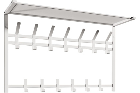 Вешалка Торонто 32 с полкой  2-х ярусная металл Белый*885