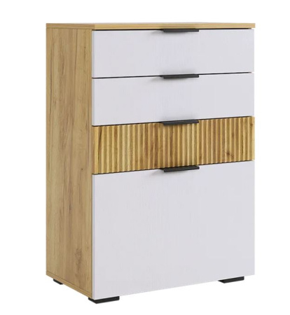 Комод Бери дуб крафт золотой /белое дерево