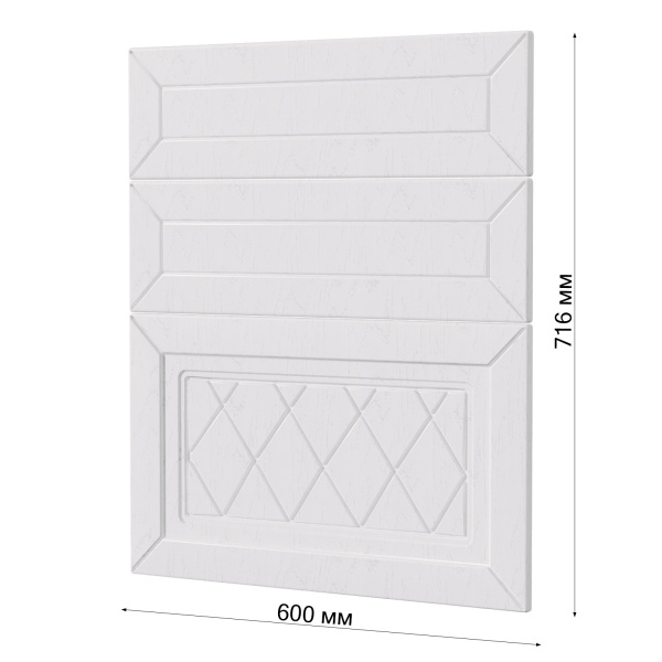 Фасад РОМБ белый 3 ящика 600