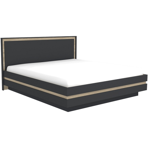 Анона 9 Кровать с основанием металл 1600*2000 Антрацит/Дуб Сонома/