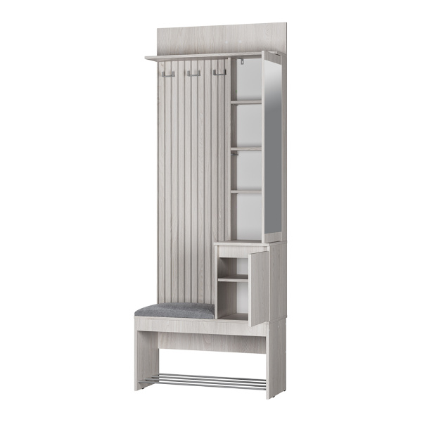 Прихожая Лама ПР-07 ясень белый/хром